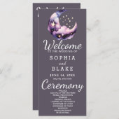 Hochzeitsprogramm für Blauen und Lila Halbmond (Vorne/Hinten)