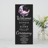 Hochzeitsprogramm für Blauen und Lila Halbmond (Stehend Vorderseite)