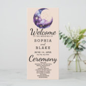 Hochzeitsprogramm für Blauen und Lila Halbmond (Stehend Vorderseite)