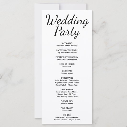 Hochzeitsprogramm für Blauen und Lila Halbmond (Rückseite)