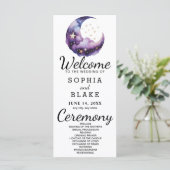 Hochzeitsprogramm für Blauen und Lila Halbmond (Stehend Vorderseite)