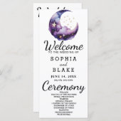 Hochzeitsprogramm für Blauen und Lila Halbmond (Vorne/Hinten)