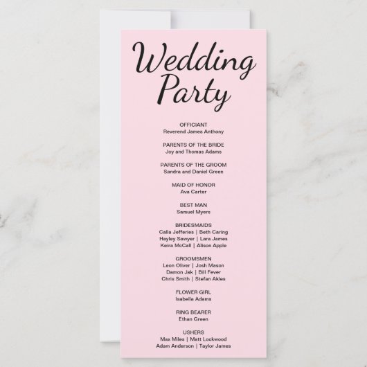 Hochzeitsprogramm für Blauen und Lila Halbmond (Rückseite)