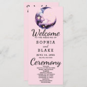 Hochzeitsprogramm für Blauen und Lila Halbmond (Vorne/Hinten)