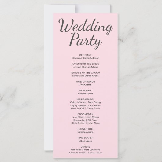 Hochzeitsprogramm für Blauen und Schwarzen Halbmon (Rückseite)