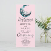 Hochzeitsprogramm für Blauen und Schwarzen Halbmon (Stehend Vorderseite)