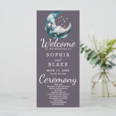 Hochzeitsprogramm für Blauen und Schwarzen Halbmon (Stehend Vorderseite)