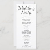 Hochzeitsprogramm für Blauen und Schwarzen Halbmon (Rückseite)