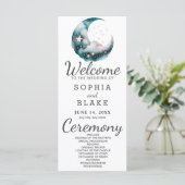 Hochzeitsprogramm für Blauen und Schwarzen Halbmon (Stehend Vorderseite)