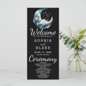 Hochzeitsprogramm für Blauen und Schwarzen Halbmon (Stehend Vorderseite)