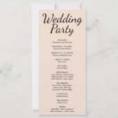 Hochzeitsprogramm für Blauen und Schwarzen Halbmon (Rückseite)