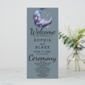 Hochzeitsprogramm für Blauen und Schwarzen Halbmon (Stehend Vorderseite)