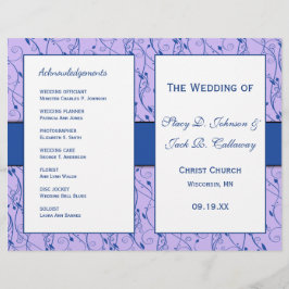 Hochzeitsprogramm für Blauer und Lilac