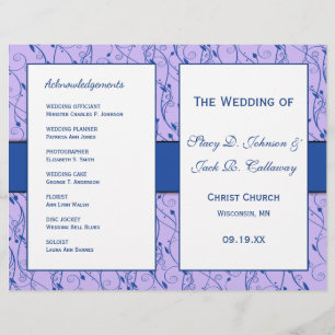 Hochzeitsprogramm für Blauer und Lilac