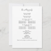 Hochzeitsprogramm für Blauer und Marineblau Einladung (Rückseite)
