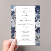 Hochzeitsprogramm für Blauer und Navy Acryleinladungen (Insitu (Handheld))