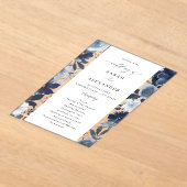 Hochzeitsprogramm für Blauer und Navy Acryleinladungen (Ablage )