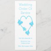 Hochzeitsprogramm für blaufarbige Butterfly Programm (Vorderseite)