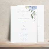 Hochzeitsprogramm für Blauflora und Weiß Programm