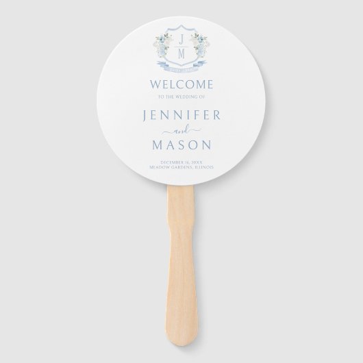 Hochzeitsprogramm für Blauflora-Wappen Fächer (Vorderseite)