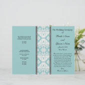 Hochzeitsprogramm für Blauweiße Damaskus (Stehend Vorderseite)