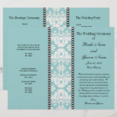 Hochzeitsprogramm für Blauweiße Damaskus (Vorne/Hinten)