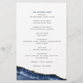 Hochzeitsprogramm für Blue and Gold Agate Border (Rückseite)