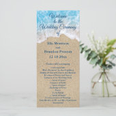 Hochzeitsprogramm für Blue Beach Waves Programm (Stehend Vorderseite)