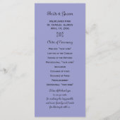 Hochzeitsprogramm für Blue Columbine Blume Programm (Rückseite)