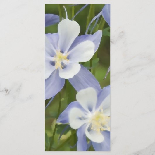 Hochzeitsprogramm für Blue Columbine Blume Programm (Vorderseite)