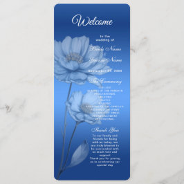 Hochzeitsprogramm für Blue Watercolor-Blume Programm