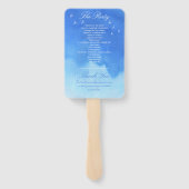 Hochzeitsprogramm für Blue Watercolor Sky & Doves Fächer (Rückseite)