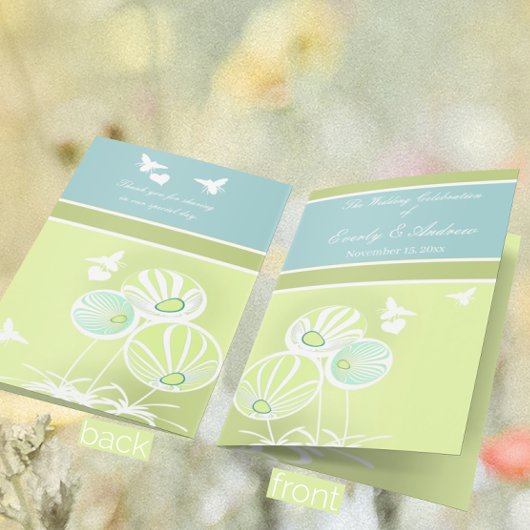 Hochzeitsprogramm für Blume und Bienen
