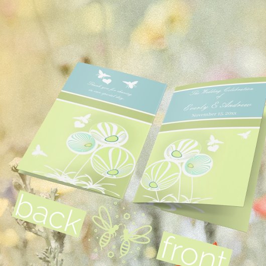 Hochzeitsprogramm für Blume und Bienen