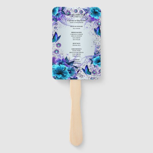 Hochzeitsprogramm für Blume und Schmetterlinge Fächer (Rückseite)
