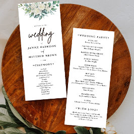 Hochzeitsprogramm für Blumen und Weiße Rosen