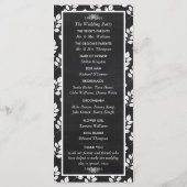 Hochzeitsprogramm für Blumenblätter in Chalkboard Programm (Rückseite)