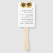 Hochzeitsprogramm für Blumenblumen Fächer (Rückseite)