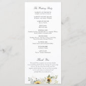 Hochzeitsprogramm für Blumenblumen mit weißer Hydr Programm (Rückseite)