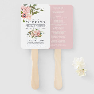 Hochzeitsprogramm für Blumenblüten und Rose Fächer
