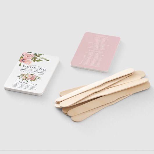 Hochzeitsprogramm für Blumenblüten und Rose Fächer (Non-assembled)