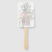 Hochzeitsprogramm für Blumenblüten und Rose Fächer (Rückseite)