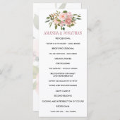 Hochzeitsprogramm für Blumenblüten und Rose Programm (Vorne/Hinten)