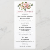Hochzeitsprogramm für Blumenblüten und Rose Programm (Vorderseite)