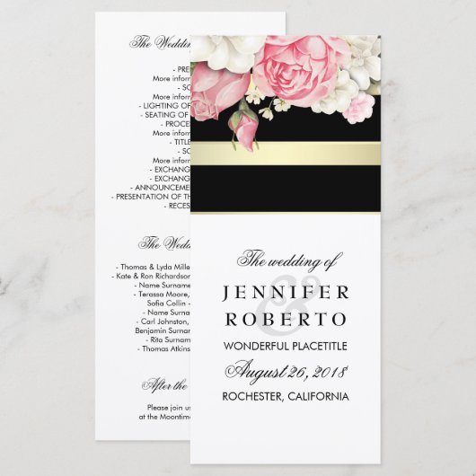 Hochzeitsprogramm für Blumenkohl Programm (Vorne/Hinten)