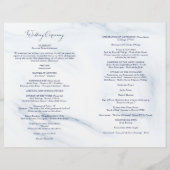 Hochzeitsprogramm für Blumenkohle in Aquarellblau (Rückseite)