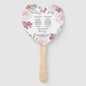 Hochzeitsprogramm für Blütenfarben in Rosa Fächer (Rückseite)
