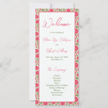 Hochzeitsprogramm für blutrosa Blume