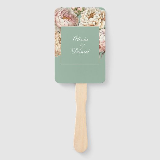 Hochzeitsprogramm für Boho Pastel Sage & Blush Peo Fächer (Vorderseite)