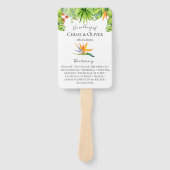 Hochzeitsprogramm für botanische Blätter Fächer (Vorderseite)